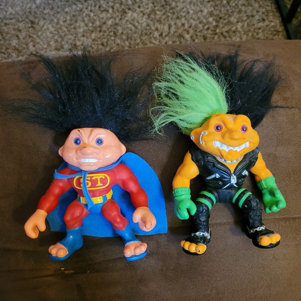 2 Original Vintage Battle Trolls by Hasbro